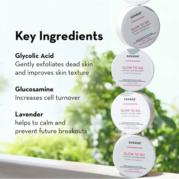 Sonäge Glow To Go Glycolic Acid Peel Pads 30ct AHA Radiance Pads for Smooth Skin - Picture 4 of 8